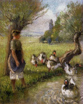 l’oie Camille Pissarro Peinture à l'huile